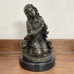 铜雕塑祈祷铜像欧式 古典摆件家居装 礼品客厅玄关书房 饰品创意新款