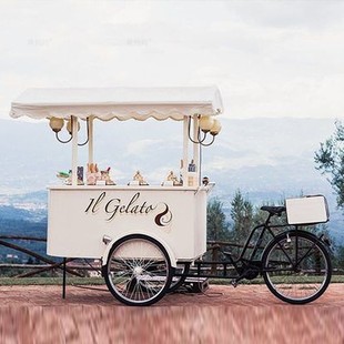 欧式 三轮车美食车咖啡网红婚礼道具公园冰淇淋车街景奶茶甜品餐车