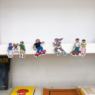 ins风韩国插画family可爱亚克力冰箱贴磁性磁铁照片吸铁石便签贴
