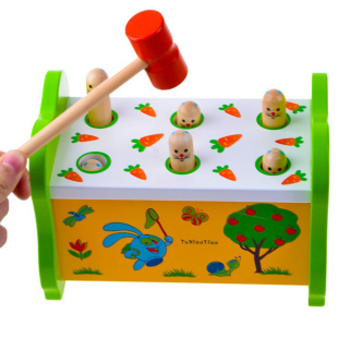 儿童早教益智木质大号打地鼠男孩宝宝婴幼儿敲击玩具1 6周岁