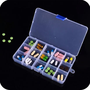 食品级PP可拆分透明储物盒分类收纳整理首饰盒便携迷你小药盒子