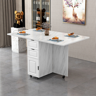 折叠餐桌家用小户型桌子简约现代多功能长方形可移动吃饭桌子