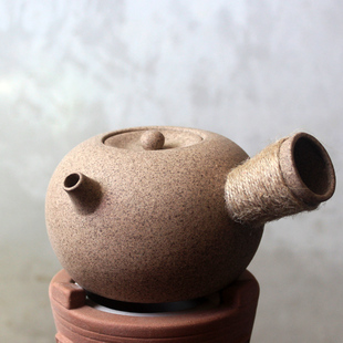 家用陶瓷煮茶壶单壶煮茶器电陶炉炭炉烧水壶侧把壶老岩泥白泥茶壶