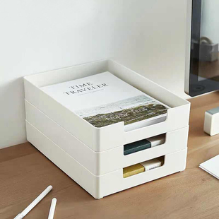 出口日本学生办公室桌面放a4纸文件收纳盒资料票据用品文具整理盒