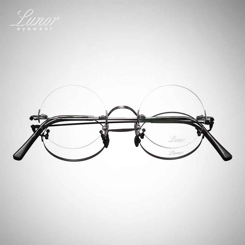 无框超轻圆框近视眼镜架 德国手工CLASSICRUND新款 Lunor乔布斯同款