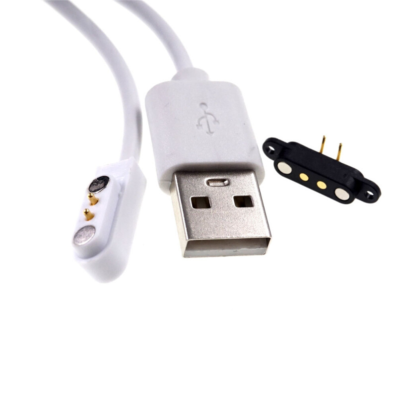 Pogo Pin2针2.80mm间距电源USB磁吸充电电缆 弯针母座 直针母座