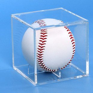 亚克力透明棒球展示盒 防尘防潮塑料装 收藏盒 饰盒 底座