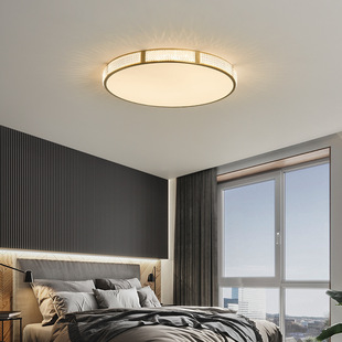北欧灯具现代简约主卧室灯书房LED创意轻奢全铜吸顶灯2022年新款