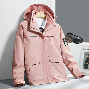 加绒加厚可拆卸三合一两件套防风保暖登山服防水外套 冲锋衣女冬季
