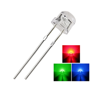 5MM草帽直插LED发光二极管红绿蓝白黄光散光4.8MM插件灯珠手电筒