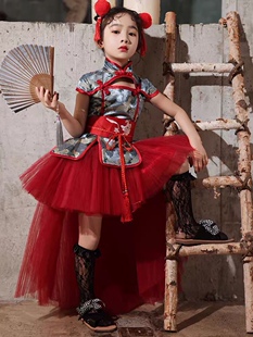 女童旗袍国潮高端礼服儿童演出服走秀中式 2021新款 潮服中国风童装