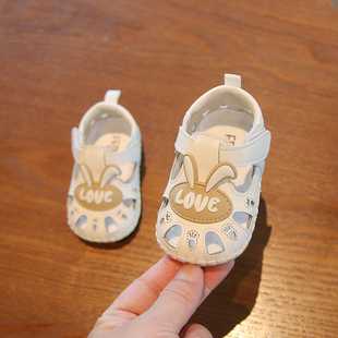 12个月婴儿学步鞋 一岁宝宝凉鞋 包头 软底婴幼儿鞋 男宝夏季 子夏款