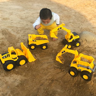 耐摔 儿童号大工程车挖掘机翻斗车挖土机男孩玩沙滩玩具车挖机套装
