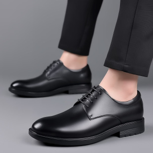 鞋 款 男士 正装 真皮黑色牛皮男式 飞駝男鞋 商务休闲英伦男鞋 2022春季