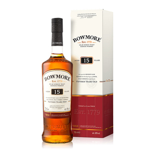 包邮 宾三得利波摩15年Bowmore单一麦芽苏格兰威士忌700ml国行