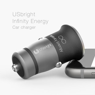 IE高端发光呼吸灯USB智能车载充电器iphone三星车充通用 USbright
