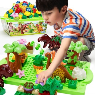 儿童玩具3至6周岁7宝宝8恐龙乐园积木拼板5一9岁男孩女孩生日礼物