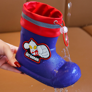 奥特曼小童幼儿水鞋 EVA6女童雨鞋 男童宝宝防滑雨靴女 防水小孩女款