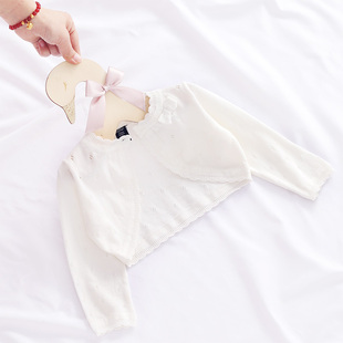 韩版 婴儿针织衫 春夏季 纯棉宝宝空调衫 薄款 公主洋气外套女童小开衫