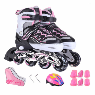 溜冰鞋 旱冰鞋 防护专业可调闪光 儿童男女童成年小孩初学直排轮滑鞋