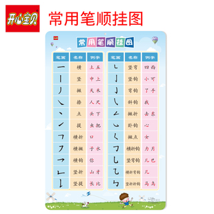无声 课本同步小学生学习汉字 开心宝贝一年级常用笔顺挂图人教版