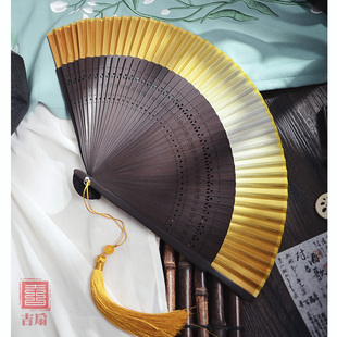 晨袍拍照道具古典折扇网红结婚新娘中国风扇子 纯色渐变扇子新中式