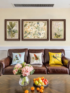 美式 壁画欧式 饰画客厅沙发背景墙挂画餐厅三联画复古油画法式 装