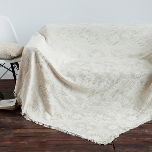 北欧外贸外贸纯棉 休闲毯沙发巾 沙发罩盖毯 纯色沙发垫布艺棉特价