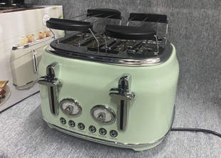 出口欧洲四片全自动多士炉吐司机烤面包机早餐机复古风4槽Toaster
