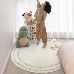 宝宝爬行抓周地垫环保北欧卧室床边毯 原创ins儿童房卡通圆形地毯