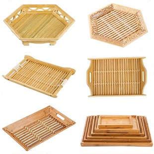 竹盘竹编篮托盘木质长方形茶盘饺子盘餐具家用馒头筐馍筐收纳商用