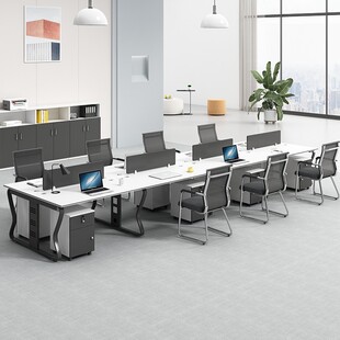 8人电脑工位四六人 办公桌椅组合简约现代职员桌办公室员工桌4