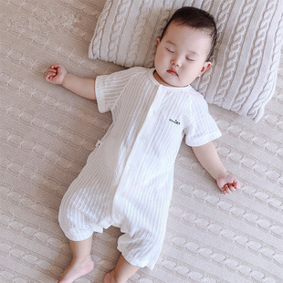 18月女婴儿服 纯棉短袖 薄款 新生儿衣服男宝宝夏装 婴儿连体衣夏季
