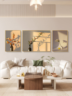饰画轻奢大气三联沙发背景墙挂画现代简约高级抽象壁画 客厅北欧装