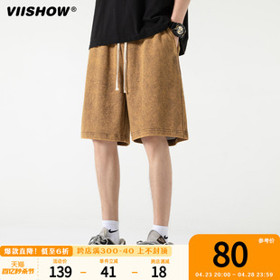 子男士 VIISHOW夏季 宽松潮流五分短裤 新款 男装 简约日系运动休闲裤