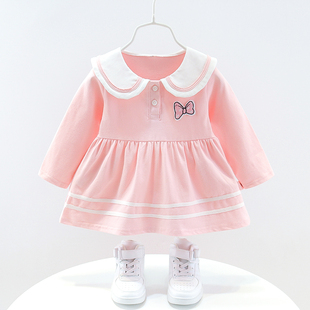 上衣 1周岁衣服女童洋气短袖 T恤6 12个月儿童小公主秋装 宝宝秋季