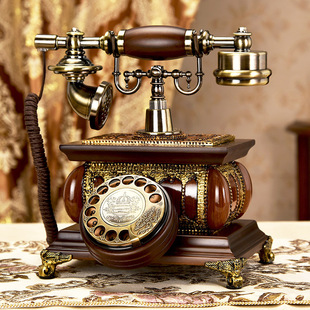 旋转 复古电话机家用座机美式 时尚 创意无线插卡仿古老式 欧式 古琛