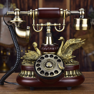 创意复古电话机古董工艺家用固定座机比翼双飞 老式 仿古电话机欧式