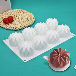 折纸硅胶模具DIY巧克力烘焙工具 西点慕斯蛋糕模具 8连钻石法式