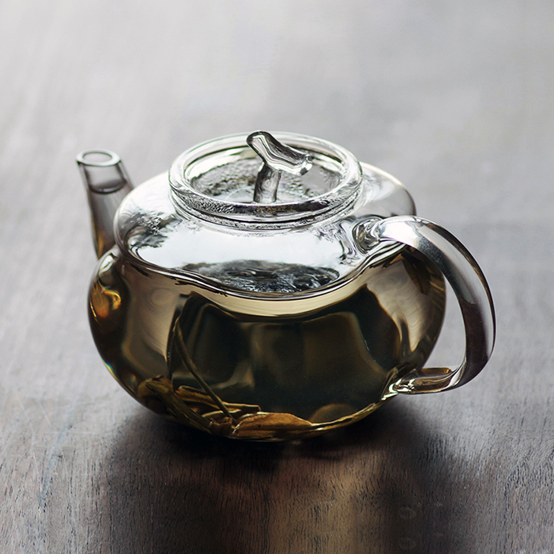 创意仿生如意柿子茶壶耐高温高硼硅玻璃茶具一人用花茶绿茶泡茶壶