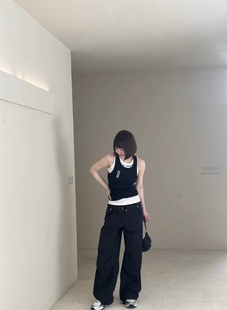ANAXIN2024设计师深圳南油春季 裤 气质显瘦百搭工装 新款