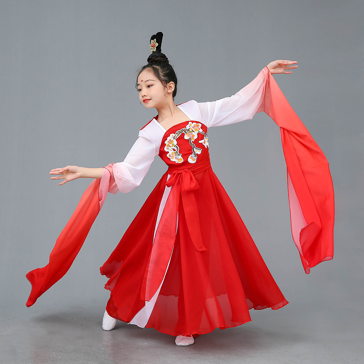 新款 儿童古典舞水袖 女中国风飘逸仙女惊鸿舞演出服 舞采薇舞蹈服装