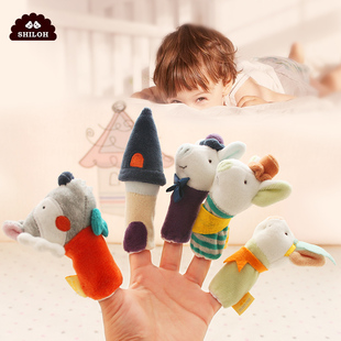 SHILOH童话指偶三只小猪讲故事道具生肖手指玩偶幼儿安抚手偶玩具