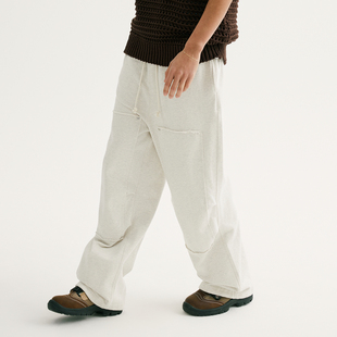 NORYBRAND 24SS纯色大贴布设计感直筒卫裤 运动宽松休闲长裤