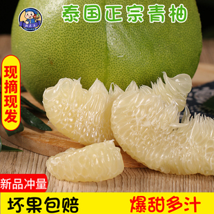 泰国青柚高端品种柚子进口新鲜水果白糖蜜柚白心青皮柚 航空空运