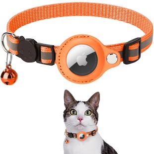 适用Airtag追踪器保护套防失踪宠物定位猫咪反光铃铛项圈防窒息