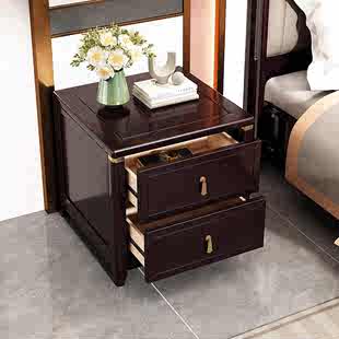 床头柜实木小柜子卧室柜置物柜床头储物高端床边抽屉储物柜 新中式