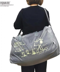 日系卡通大容量史努比露营行李包旅行袋单肩斜挎可折叠便携旅游包