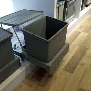 橱柜垃 水槽柜底抽拉式 垃圾桶 弹开式 家用嵌入式 高档厨房垃圾桶