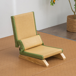 矮靠背椅实木炕椅 椅日式 和室椅榻榻米椅子折叠无腿椅床上座椅和式